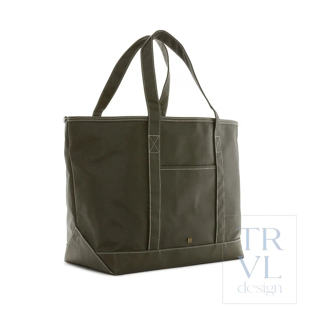 Signal Flag Tote - Tote Bag - Coated Canvas Maxi Tote - Olive - Tote Bags