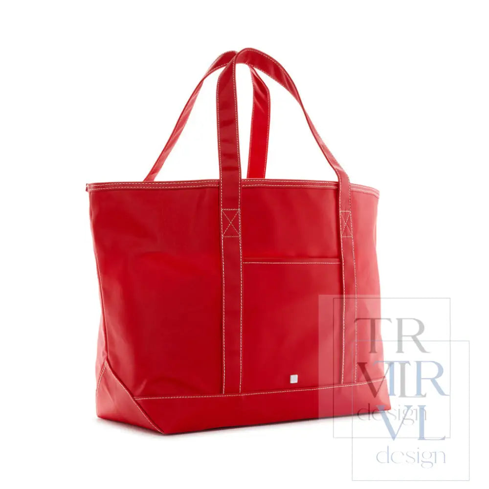Maxi Tote - Coated Canvas Large Red *New!