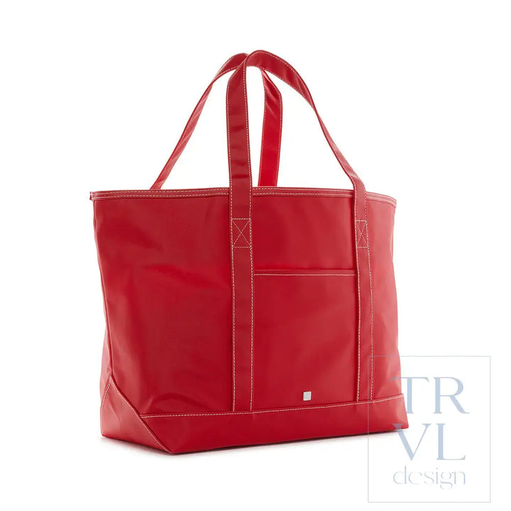 Signal Flag Tote - Tote Bag - Coated Canvas Maxi Tote - Red - Tote Bags