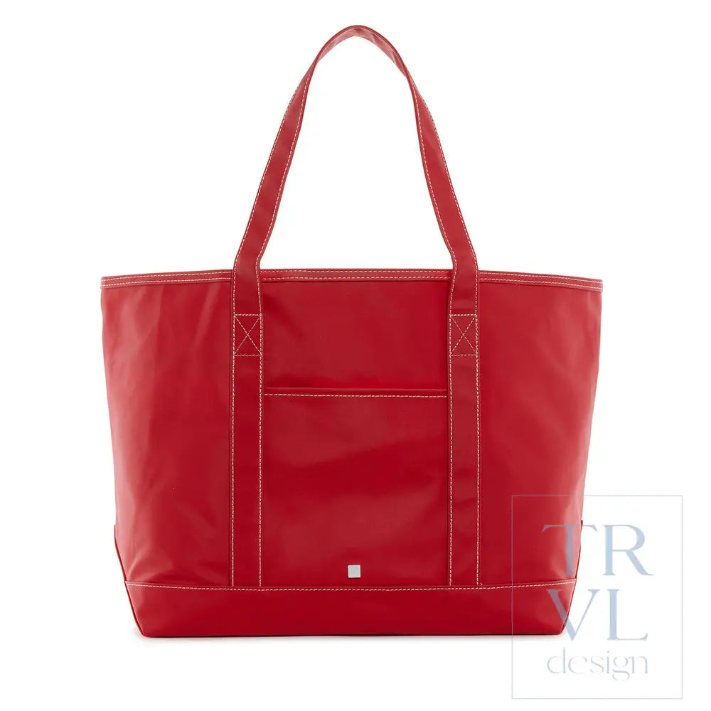 Signal Flag Tote - Tote Bag - Coated Canvas Maxi Tote - Red - Tote Bags