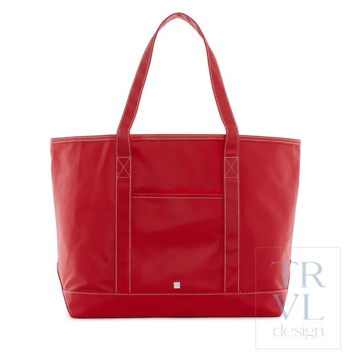 Signal Flag Tote - Tote Bag - Coated Canvas Maxi Tote - Red - Tote Bags