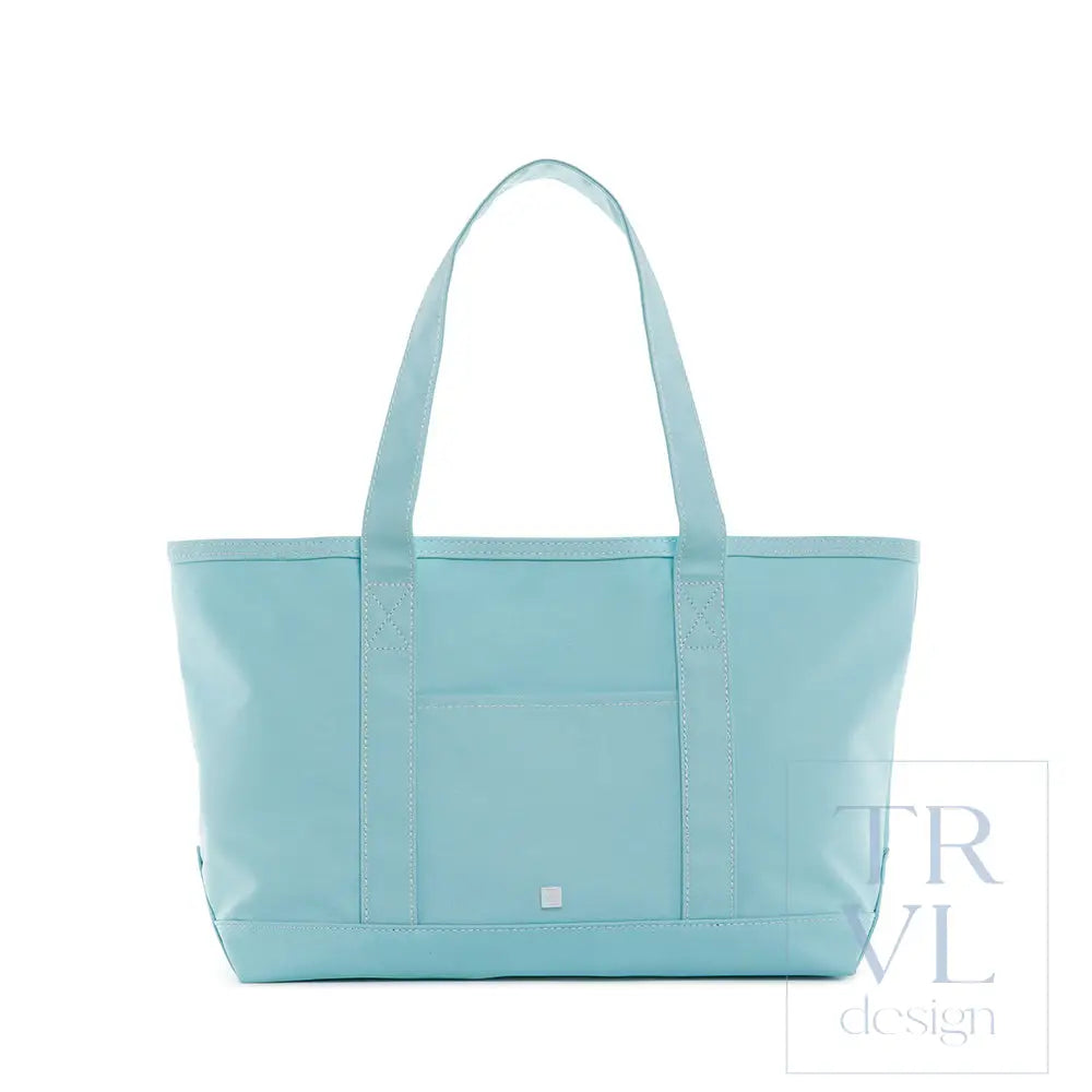 Signal Flag Tote - Tote Bag - Coated Canvas Medium Tote - Lake Blue - Tote Bags
