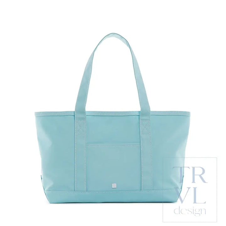 Signal Flag Tote - Tote Bag - Coated Canvas Medium Tote - Lake Blue - Tote Bags