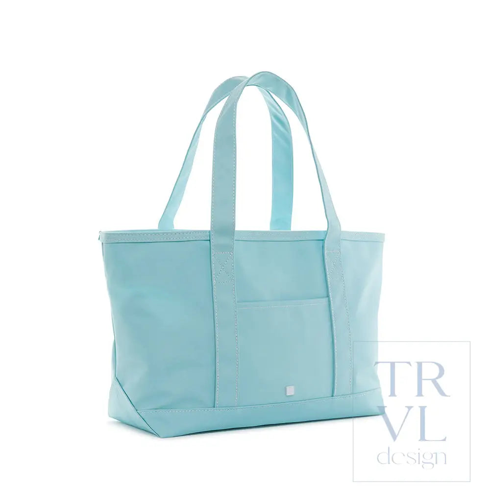 Signal Flag Tote - Tote Bag - Coated Canvas Medium Tote - Lake Blue - Tote Bags