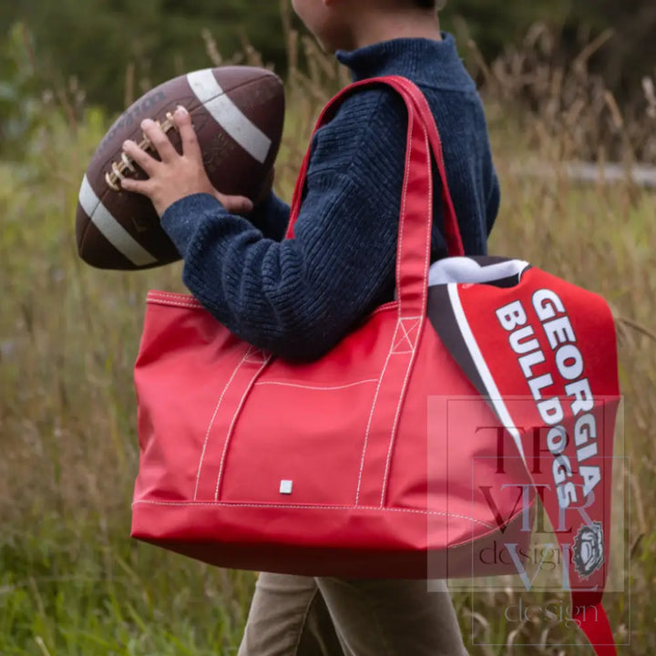 MEDIUM TOTE - COATED CANVAS RED - Tote Bags