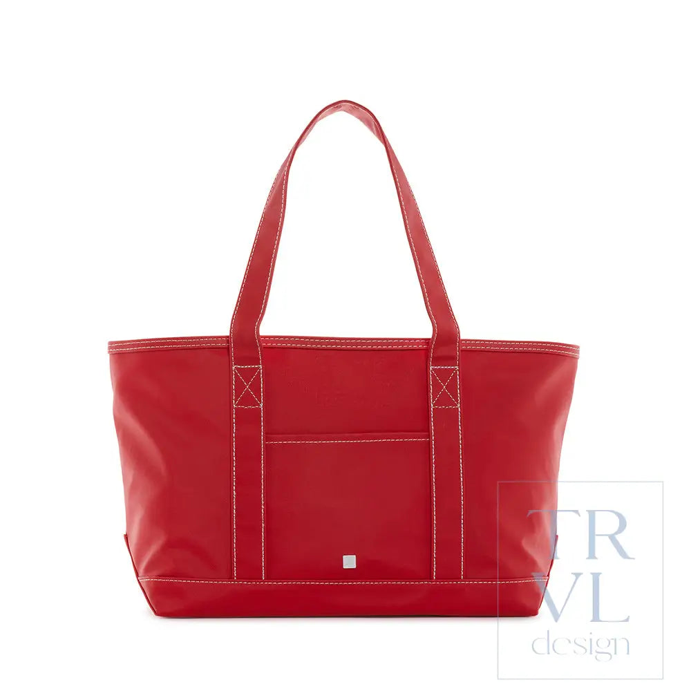 Signal Flag Tote - Tote Bag - Coated Canvas Medium Tote - RED - Tote Bags