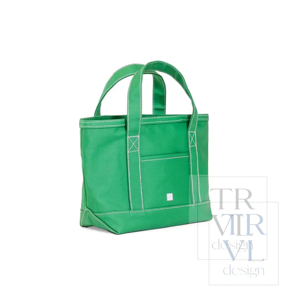 MINI TOTE - COATED CANVAS KELLY GREEN - Tote Bags