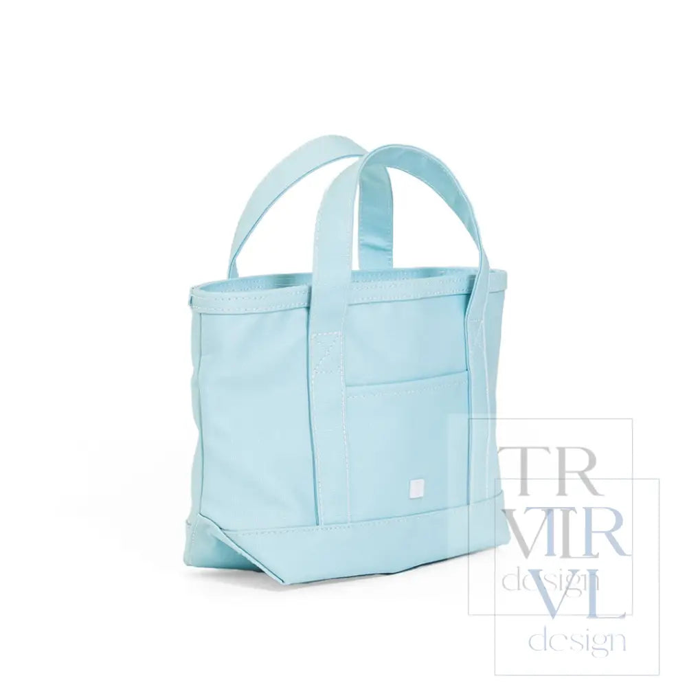 MINI TOTE - COATED CANVAS LAKE BLUE - Tote Bags