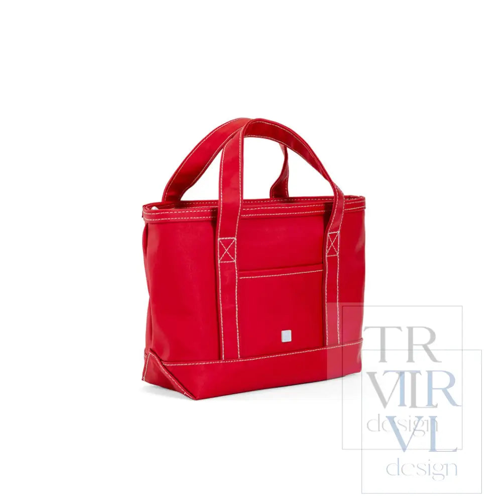 MINI TOTE - COATED CANVAS RED - Tote Bags