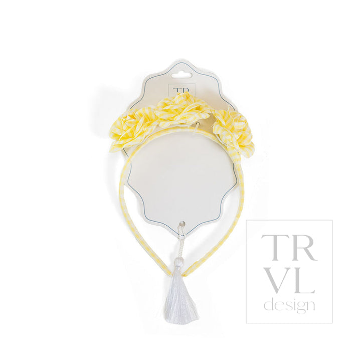 Signature Hair Accessories - Trio Flower Headband - Pre pack 2 - Gingham Buttercup - Hair Accessories