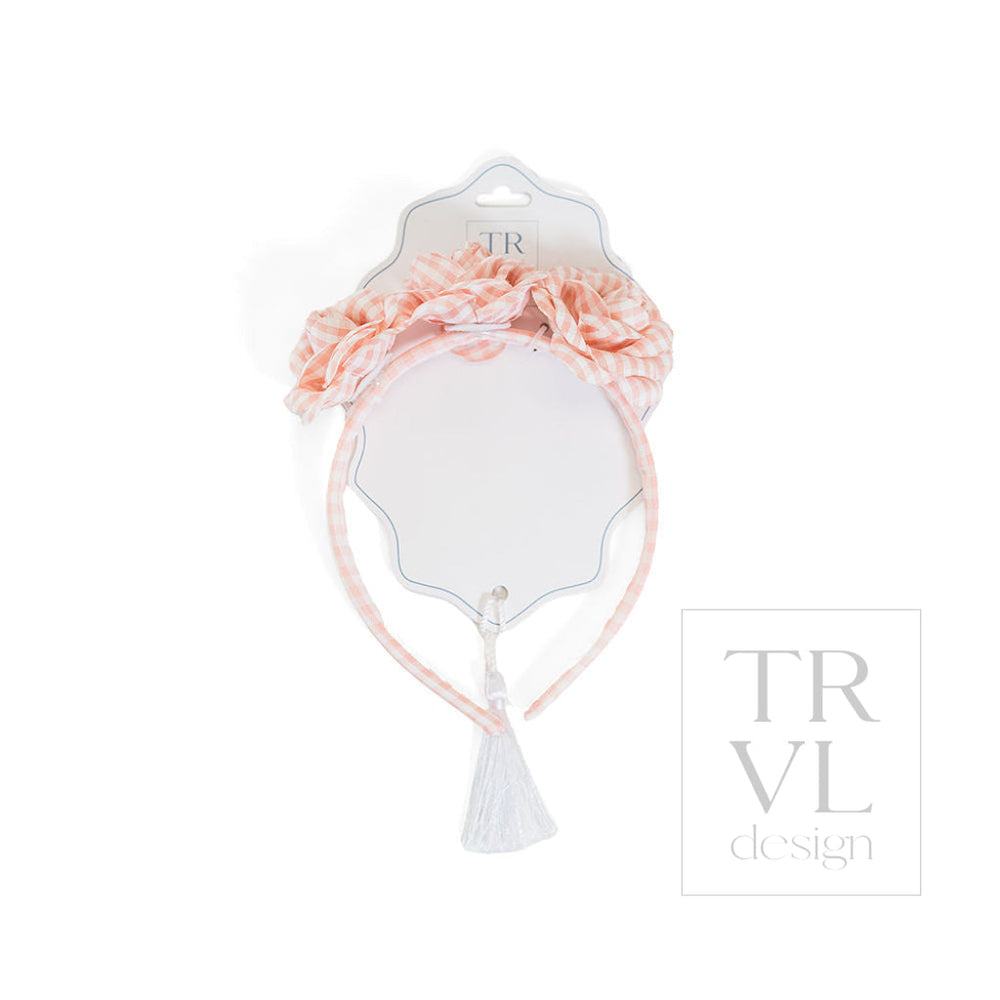 Signature Hair Accessories - Trio Flower Headband - Pre pack 2 - Gingham Taffy - Hair Accessories