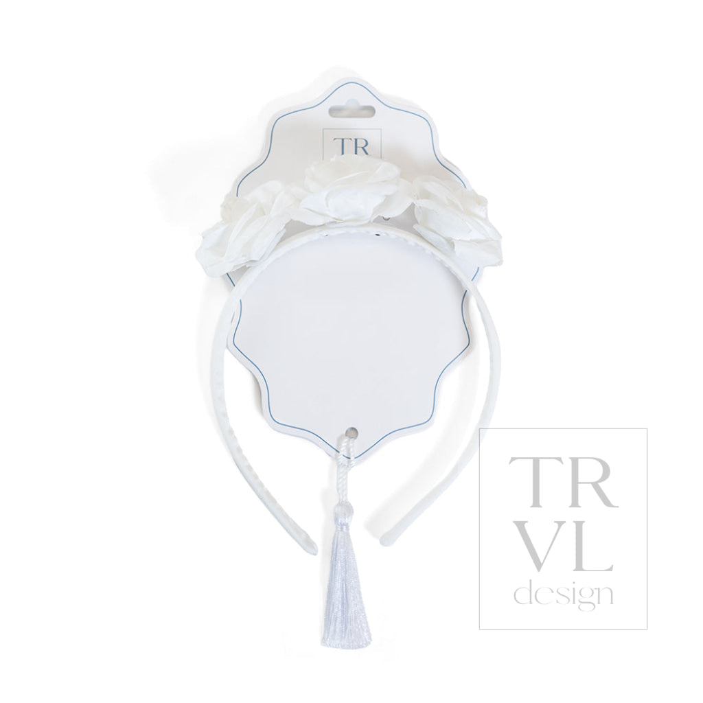 Signature Hair Accessories - Trio Flower Headband - Pre pack 2 - Gingham White - Hair Accessories