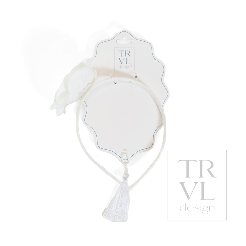 SIgnraure Hair Accessories - Lg Ging Flower Headband - pre pack 2 - Gingham White - Hair Accessories
