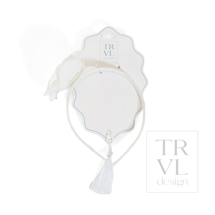 SIgnraure Hair Accessories - Lg Ging Flower Headband - pre pack 2 - Gingham White - Hair Accessories