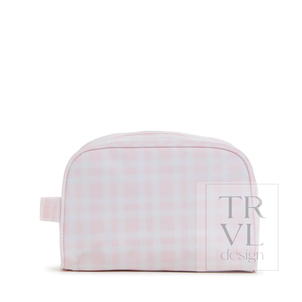 Stow It - Pimlico Plaid Pink Dopp Bag Cosmetic &amp; Toiletry Bags