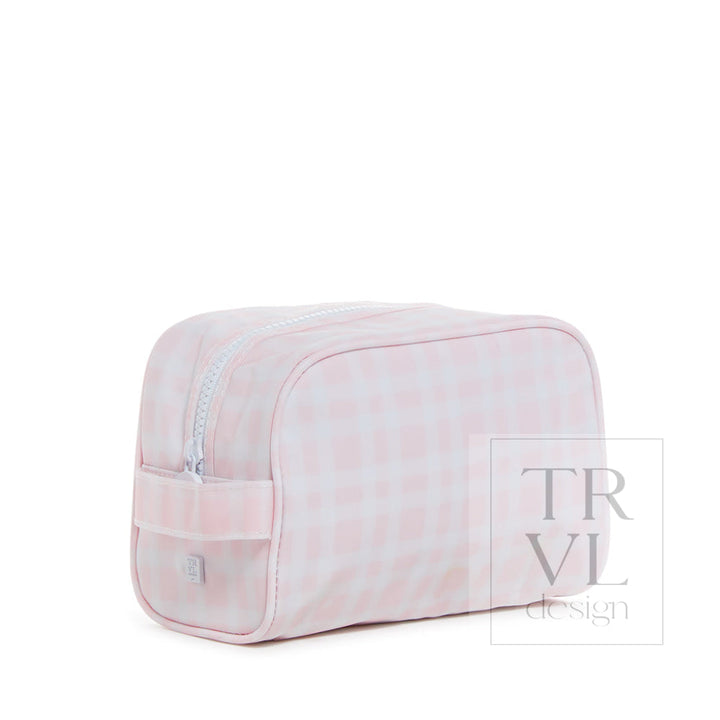 Stow It - Pimlico Plaid Pink Dopp Bag Cosmetic &amp; Toiletry Bags