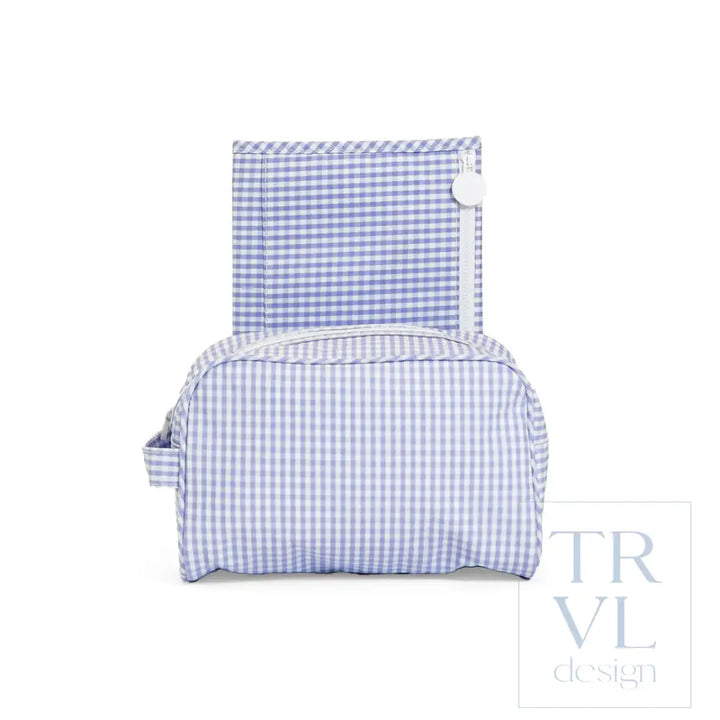 Stowaway + Game Changer Pad Bundle - Lilac Gingham - Cosmetic & Toiletry Bags