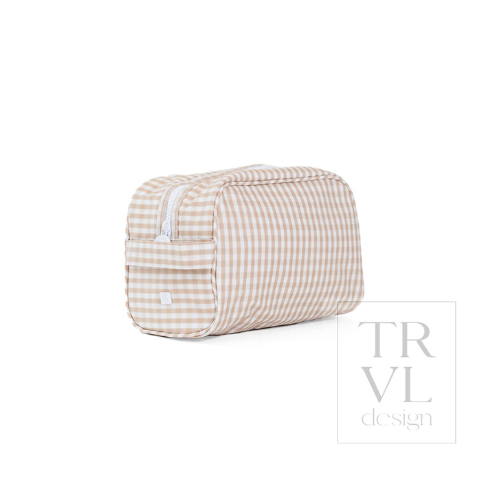 STOWAWAY Toiletry Bag - GINGHAM KHAKI *TRVL deal - Cosmetic &amp; Toiletry Bags