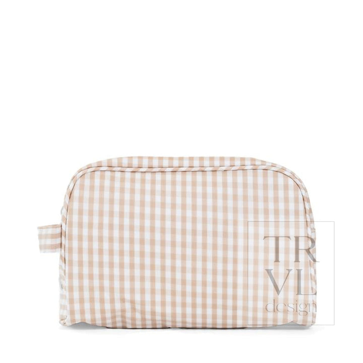 STOWAWAY Toiletry Bag - GINGHAM KHAKI *TRVL deal - Cosmetic &amp; Toiletry Bags