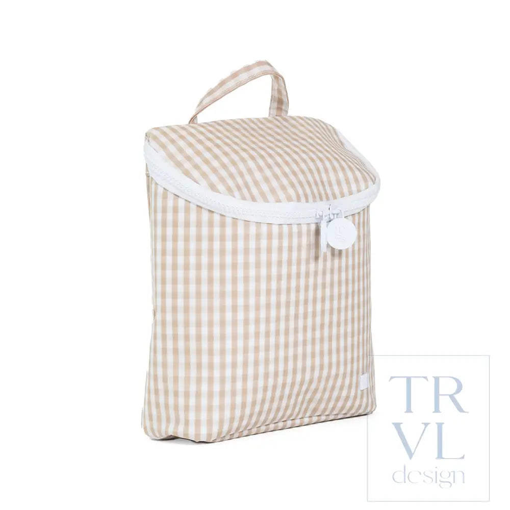 TAKE AWAY INSULATED LUNCH BAG - GINGHAM KHAKI - Lunch Bags
