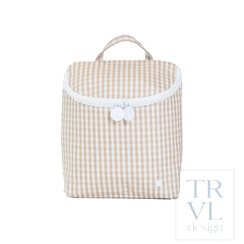 TAKE AWAY INSULATED LUNCH BAG - GINGHAM KHAKI - Lunch Bags