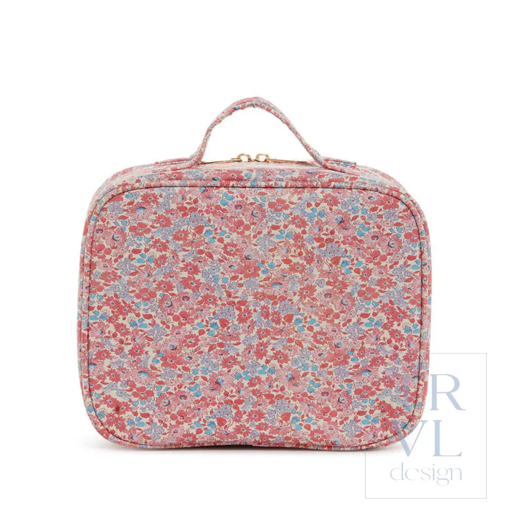 Luxe Trvl2 Cosmetic Toiletry Case - Marseille With Pink Pinstripe Liner* New!