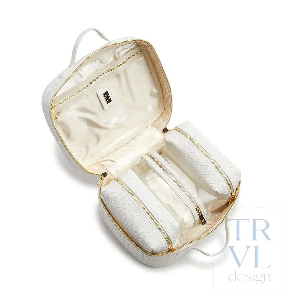 LUXE TRVL 2 Cosmetic Toiletry Case - WOVEN BRIDAL WHITE - Cosmetic &amp; Toiletry Bags