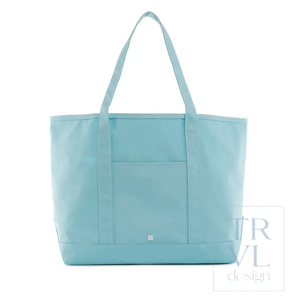 Tote Bag - Coated Canvas Maxi Tote - Lake Blue - Tote Bags
