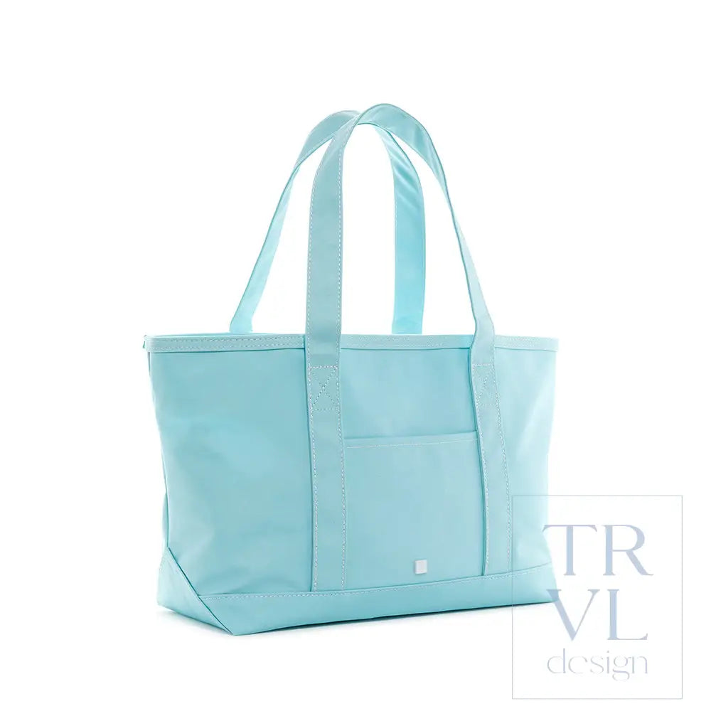 Tote Bag - Coated Canvas Medium Tote - Lake Blue - Tote Bags