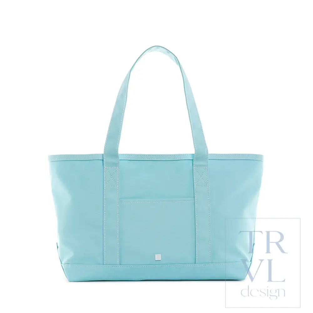 Tote Bag - Coated Canvas Medium Tote - Lake Blue - Tote Bags