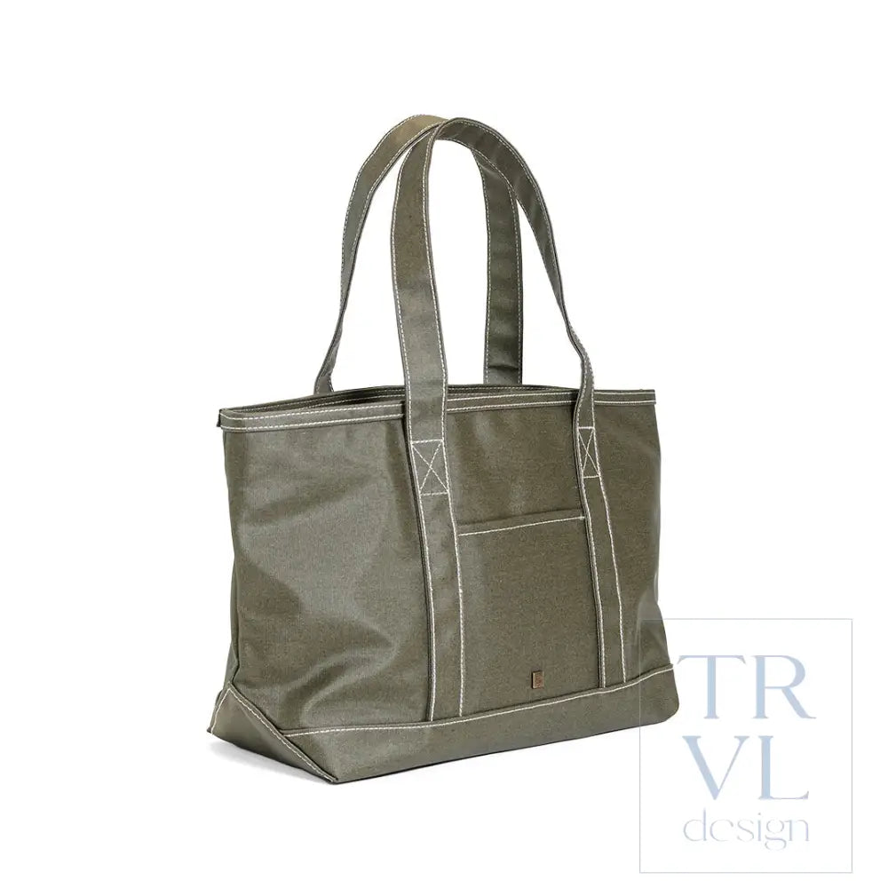 MEDIUM TOTE - COATED CANVAS OLIVE - Tote Bags