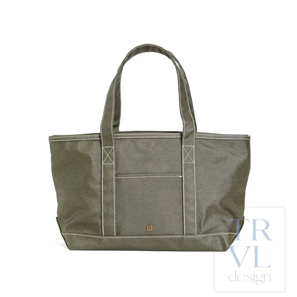 Tote Bag - Coated Canvas Medium Tote - Olive - Tote Bags