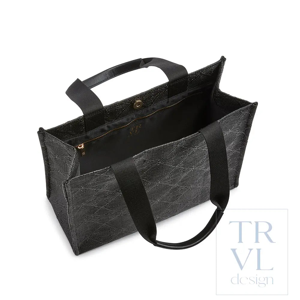 Luxe Bali Straw Tote - Oasis Cane Midnight *On Special
