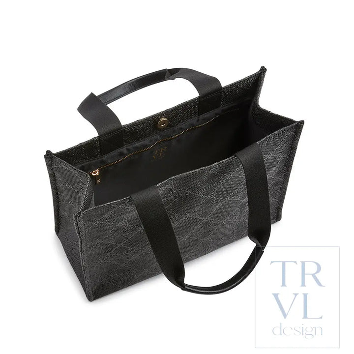 Luxe Bali Straw Tote - Oasis Cane Midnight *On Special