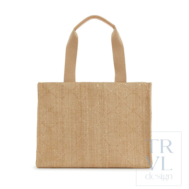 Luxe Bali Straw Tote - Oasis Cane Sand *On Special Cane Straw Sand