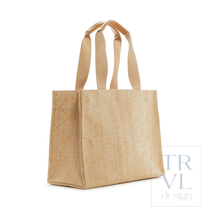 Luxe Bali Straw Tote - Oasis Cane Sand *On Special