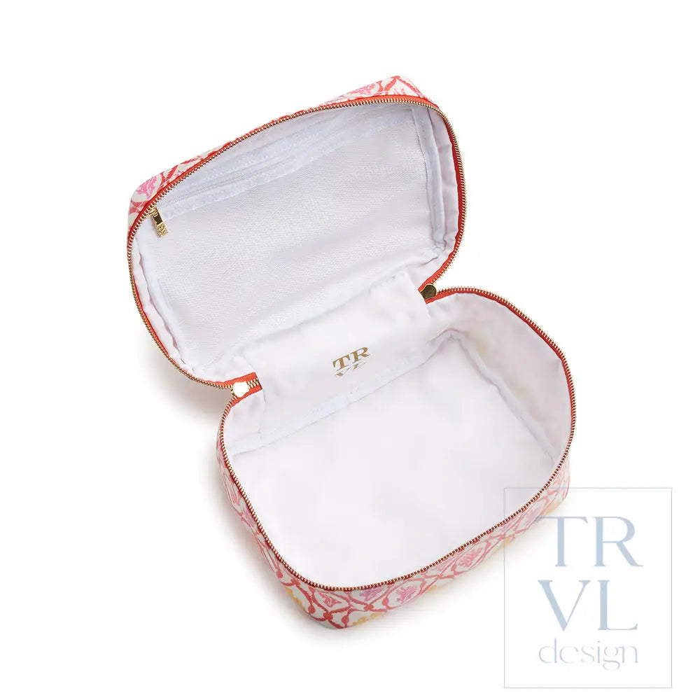 Luxe Gloss Top Handle - Red Coral Cosmetic & Toiletry Bags