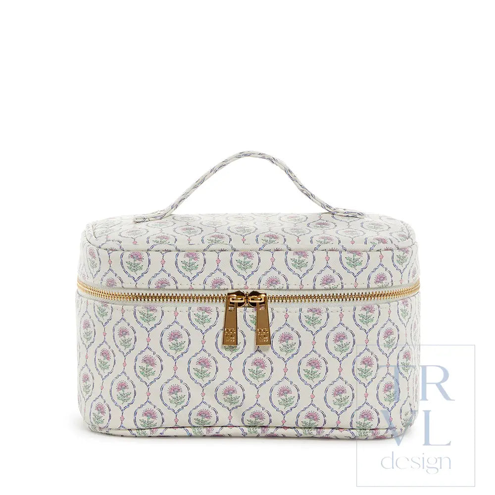 Luxe Antibes Train 2 - Cosmetic Bag With Navy Pinstripe Liner *New!