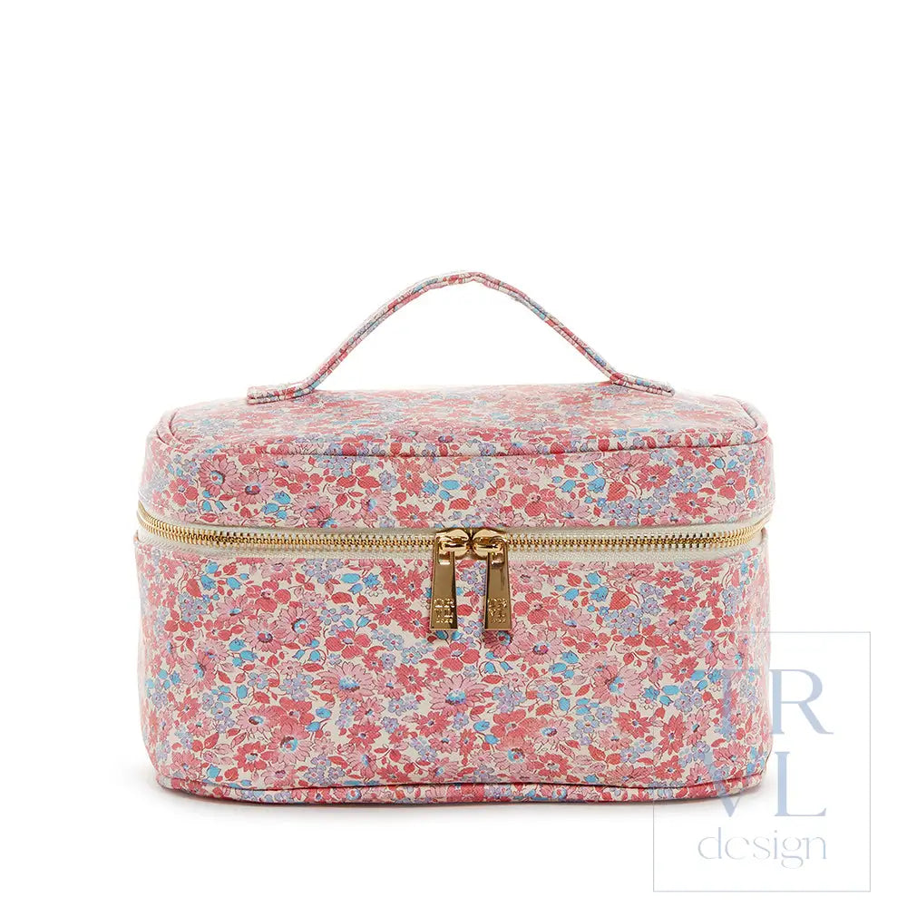 Luxe Marseille Train 2 - Cosmetic Bag With Pink Pinstripe Liner *New!