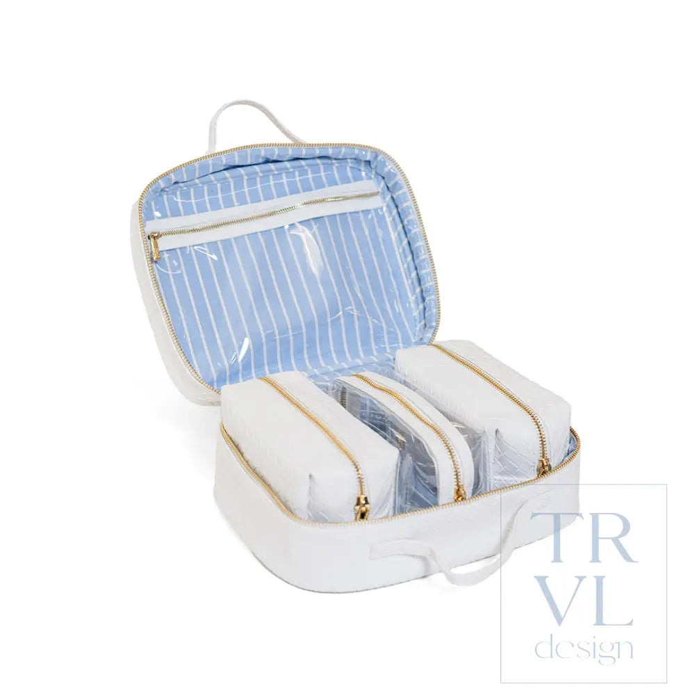TRVL2 Cosmetic Toiletry Case - Woven Blanc - Cosmetic & Toiletry Bags