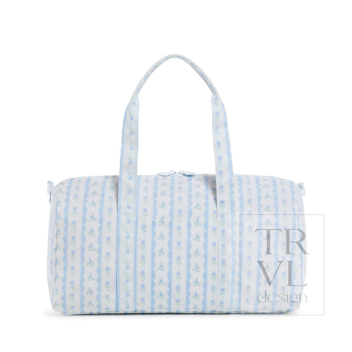 Weekender - Ribbon Floral Blue Duffel Bag Bags
