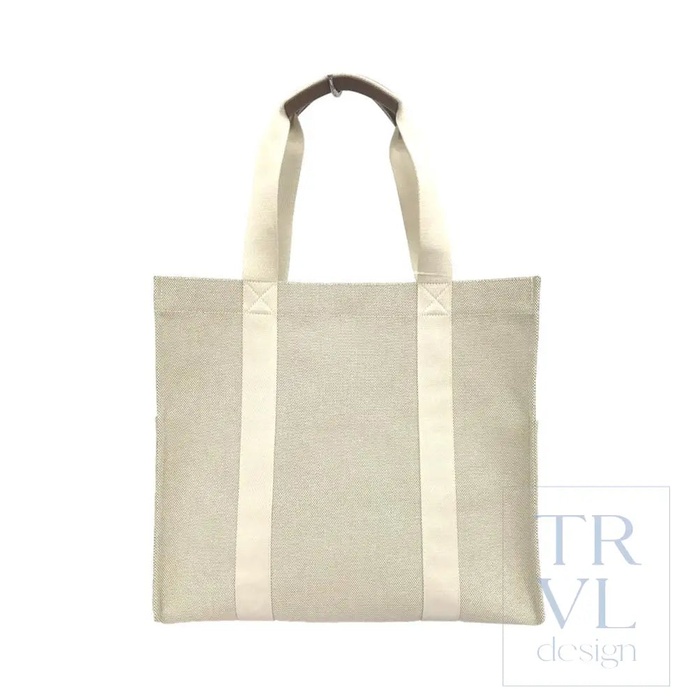 XL Tote Bag - Linen Runaround Tote - Sand-Coco - Tote Bags