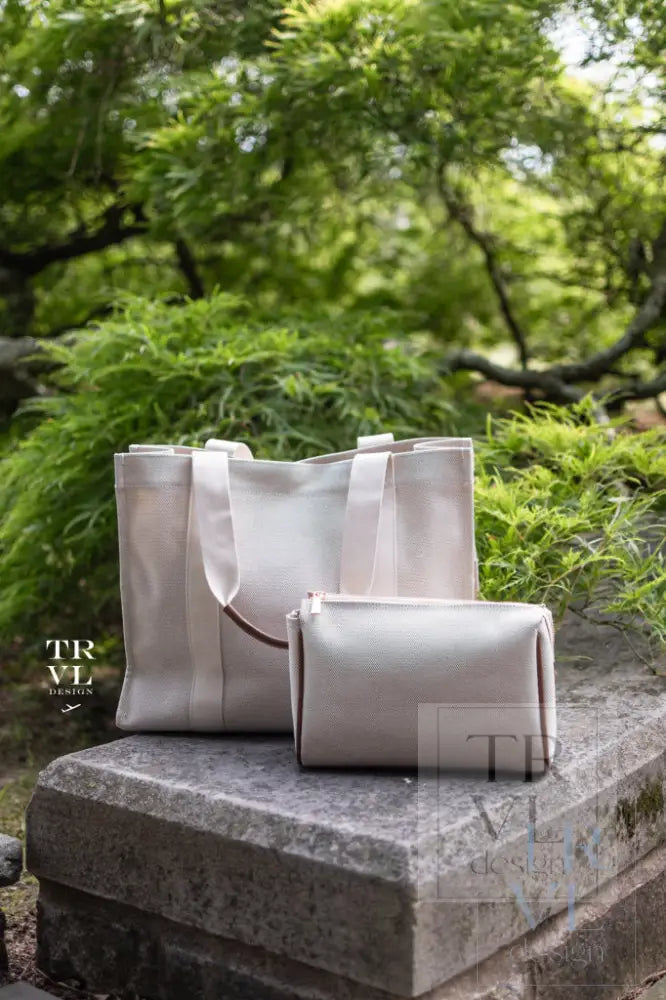 Luxe Linen Xl Runaround Tote - Sand-Coco *New! In Stock